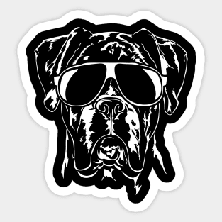 Funny Boxer Dog sunglasses cool dog gift Sticker